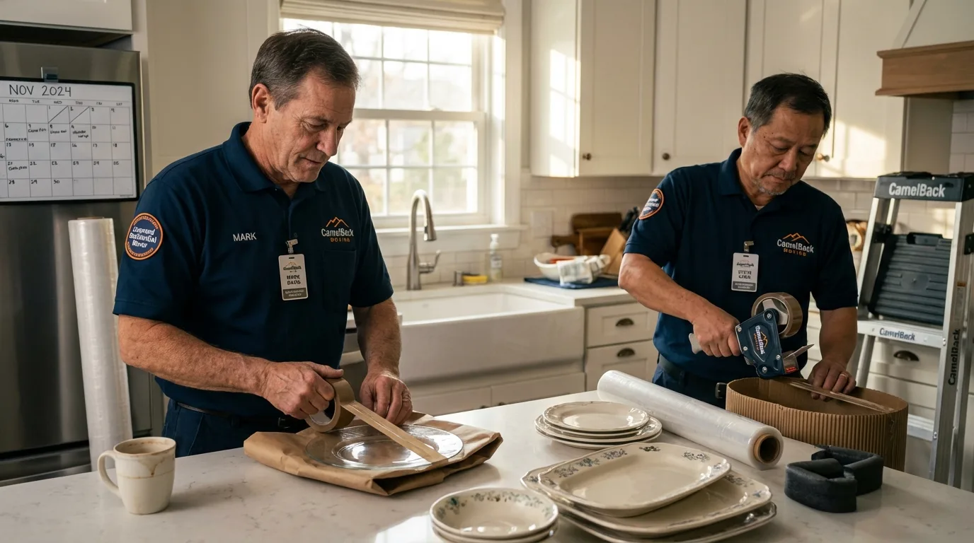Professional crew packing kitchen dishware in New Hope, AL